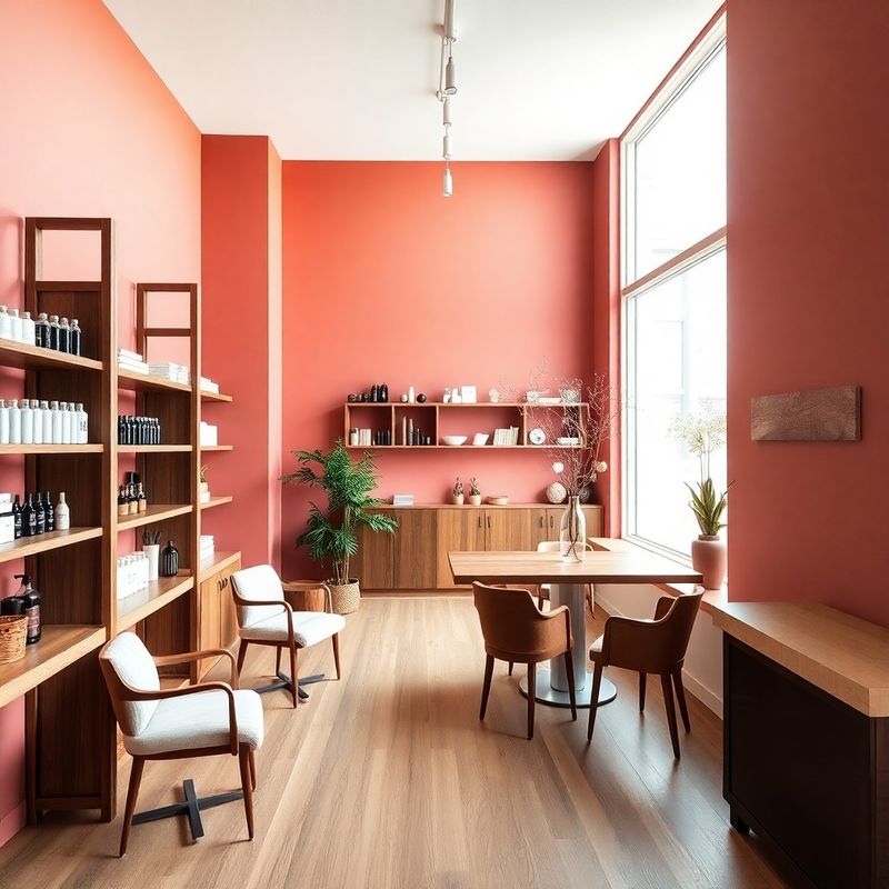Interior of Betacvivid in Kensington with rose-warm tones and northern light