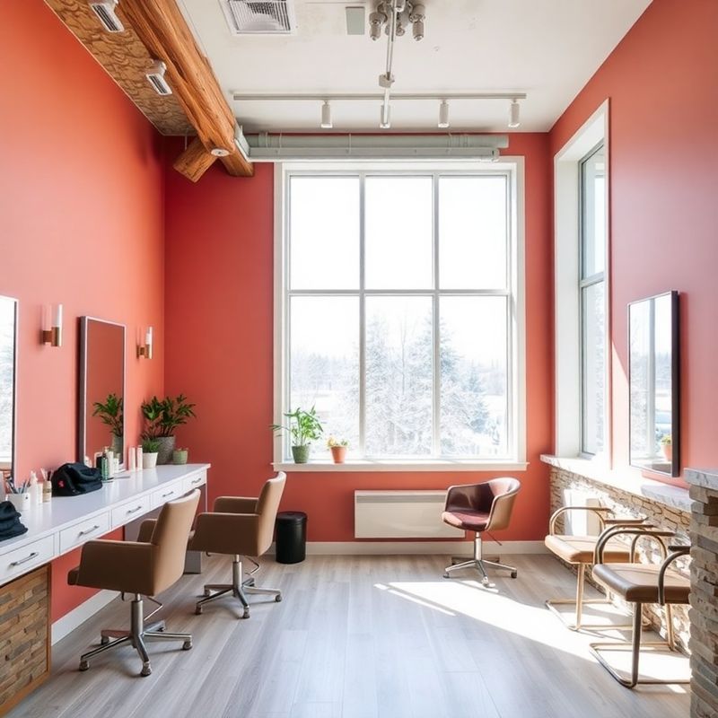 Rose-warm interior of the Betacvivid Kensington studio with north-facing windows